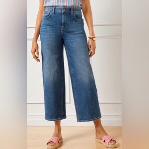 Talbots Classic Blue Flare Crop Jeans